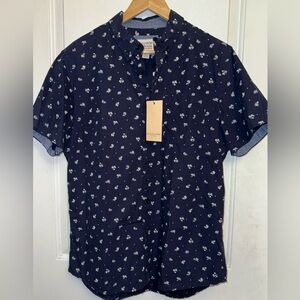 Scotch & Soda "Night Blue" Tapestry Print Short-Sleeve Button-Up
